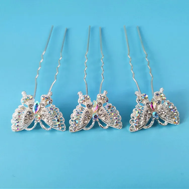

12 Pcs Bridal Party Wedding Prom Preal Rhinestone Crystal Hair Pins Hair Clip