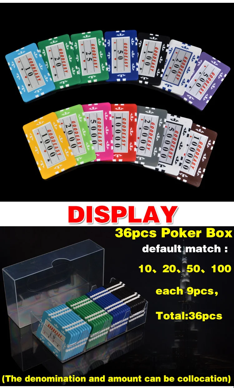 36 шт.-200 шт. Новые квадратные Большие фишки для покера 32 г глина+ железо дешевые чипсы Texas Hold'em Poker