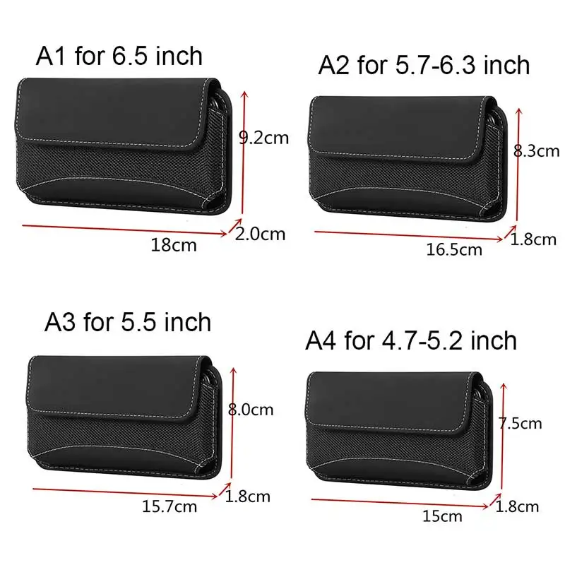 Universal Pouch Holster Case Rugged nylon belt loop clip Fits For SAMSUNG For iphone cover case for OnePlus 6 5T 6T XS MAX Nokia