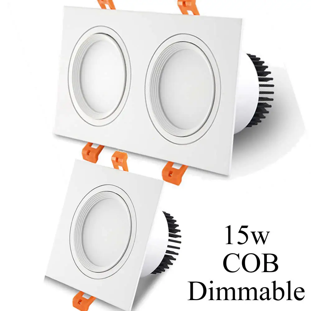 

White shell Led Ceiling Downlights Dimmable 15w 2*15w Led Fixture Light Lamp Recessed Down Light AC85-265V CRI85 Warm Cold White