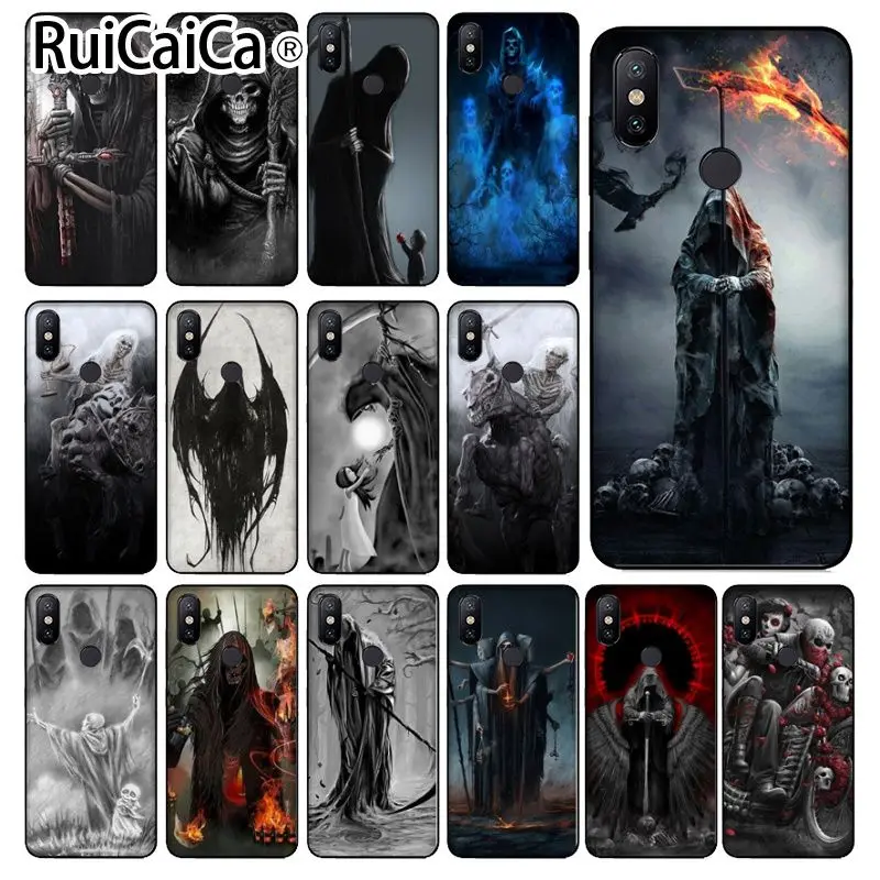 Ruicaica Grim Reaper Skull Skeleton Black Soft Phone Cover for Xiaomi Mi 6 Note3 8 8SE Redmi 5 5Plus Note4 4X Note5 Cellphones | Мобильные