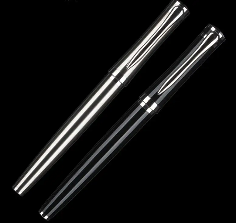 Высококачественная Роскошная полностью металлическая шариковая ручка с черными чернилами, гелевая ручка канцелярские принадлежности, деловая офисная ручка, подарки 03659