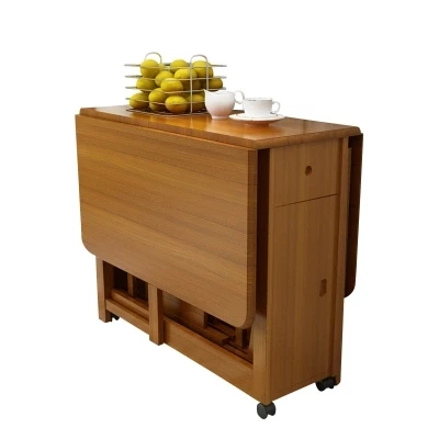 Складной стол из массива дерева простой выдвижной дубовый стол бытовой маленький обеденный стол