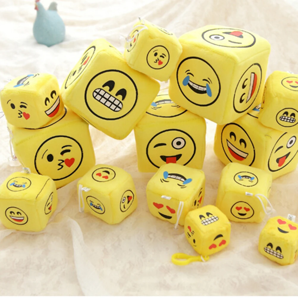 1Pc Cartoon Children Emoji Plush Dice Stuffed Thrown Sub
