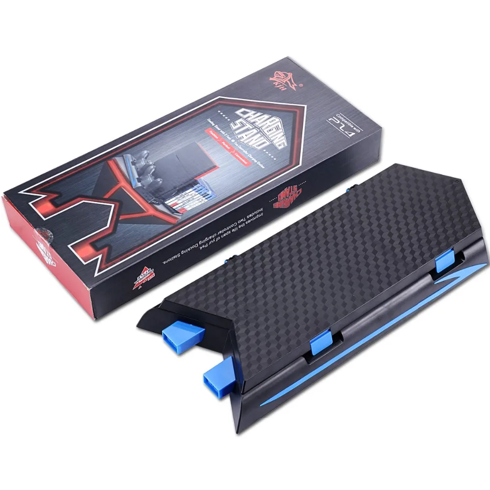 Vertical Stand &Cooling Fan,Game Holder Dual Charging Station with USB HUB & Disc Storge Manager for PS4 DualShock 4 Controllers