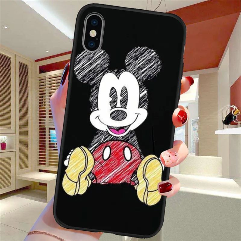 Мультфильм для iPhone X XR XS Max 5 5S SE 6 6S 7 8 Plus Oneplus 5T Pro 6T чехол для телефона Funda Coque Etui funda capinha mouse - Цвет: H1864