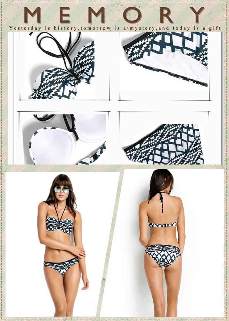 2017 Ariel Sarah Brand Hot Sale Fashion Tie Die Bikini Women Swimwear Sexy Swimsuit Hang Neck Bikini sexy push up bikini Q015 (2)__