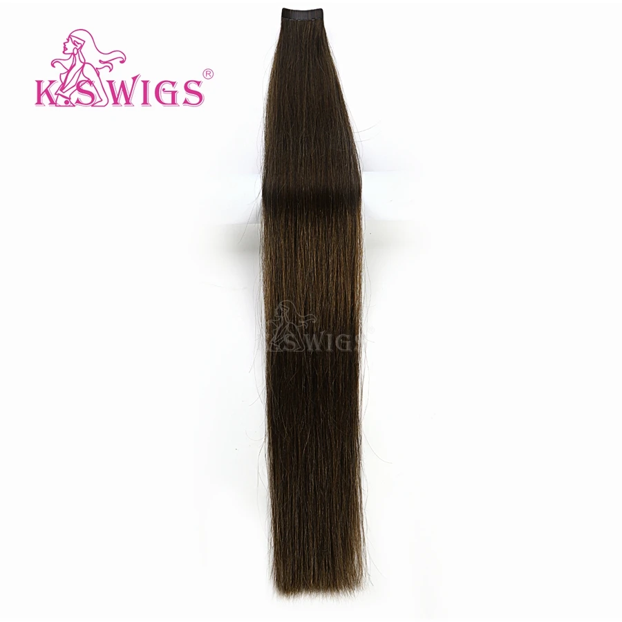 K.S WIGS Remy Human Hair Luxury Tape In Double Drawn Human Hair Extensions 20'' 50g