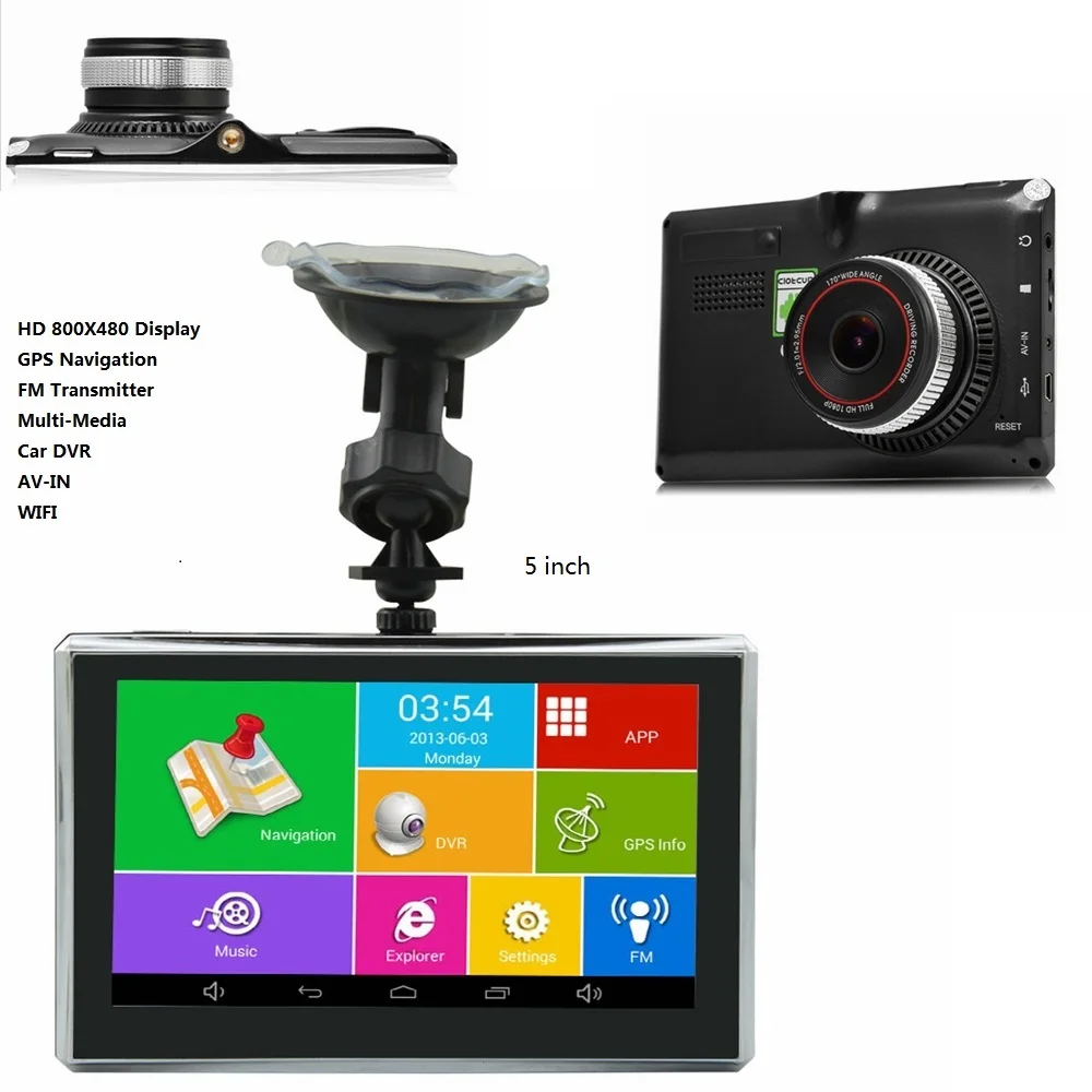 

5" 7" Inch HD Android GPS Navigation Sat Navigator Car DVR WIFI AV-IN Bluetooth FM transmitter 512/8G 16GB Bundle free maps