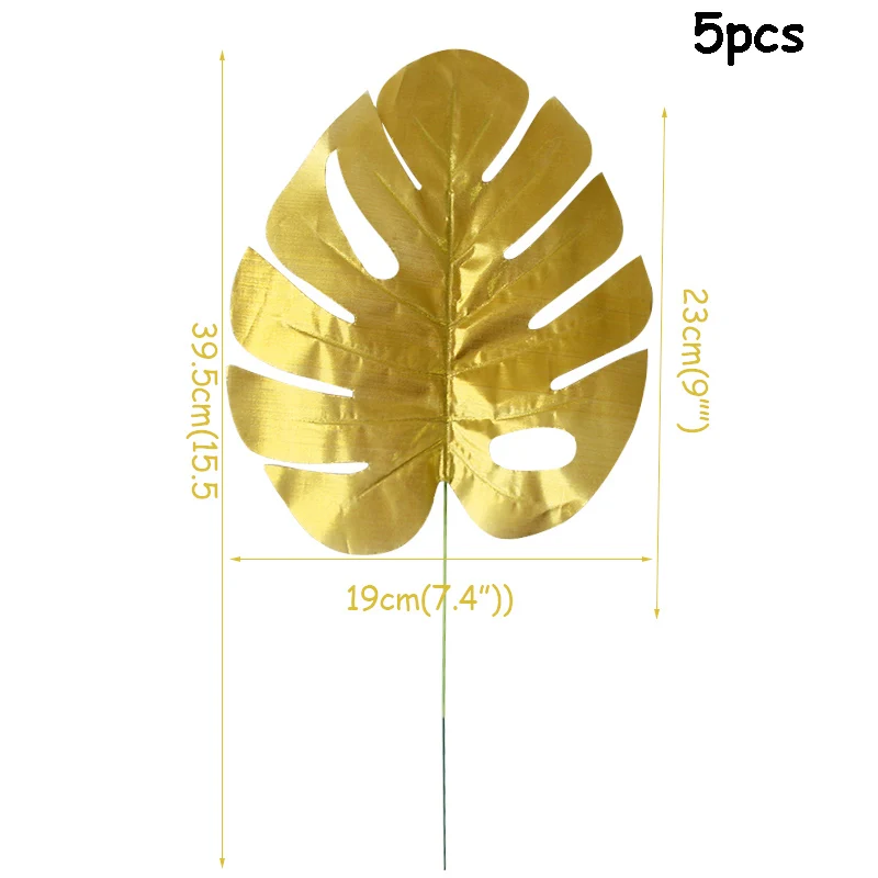 Тканевый лист свадебное украшение искусственное листья тропической пальмы листья монстеры Гавайская для Гавайской вечеринки тематические элементы джунгли Декор ко дню рождения - Цвет: 5pcs