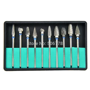 

10 pcs/ Pack Tungsten Steel Dental Burs Lab Burrs Tooth Drill