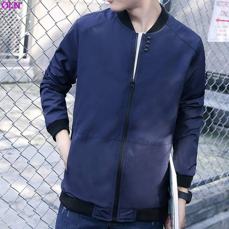 new youth spring 2017 baseball windbreaker leisure pure color collar