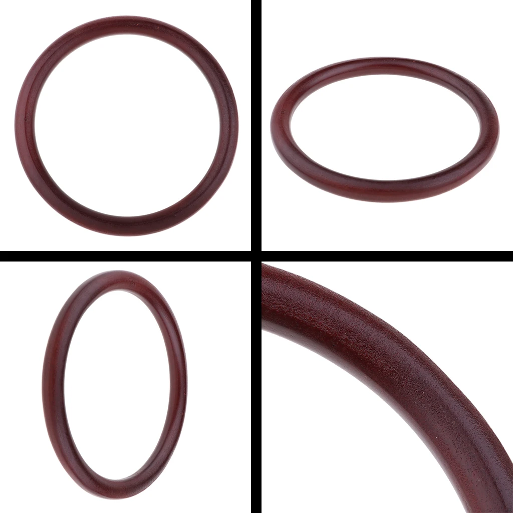 2pcs Wooden Round Shaped Handles Replacement for Handmade Bag Frame Purse Handle Shopping Tote