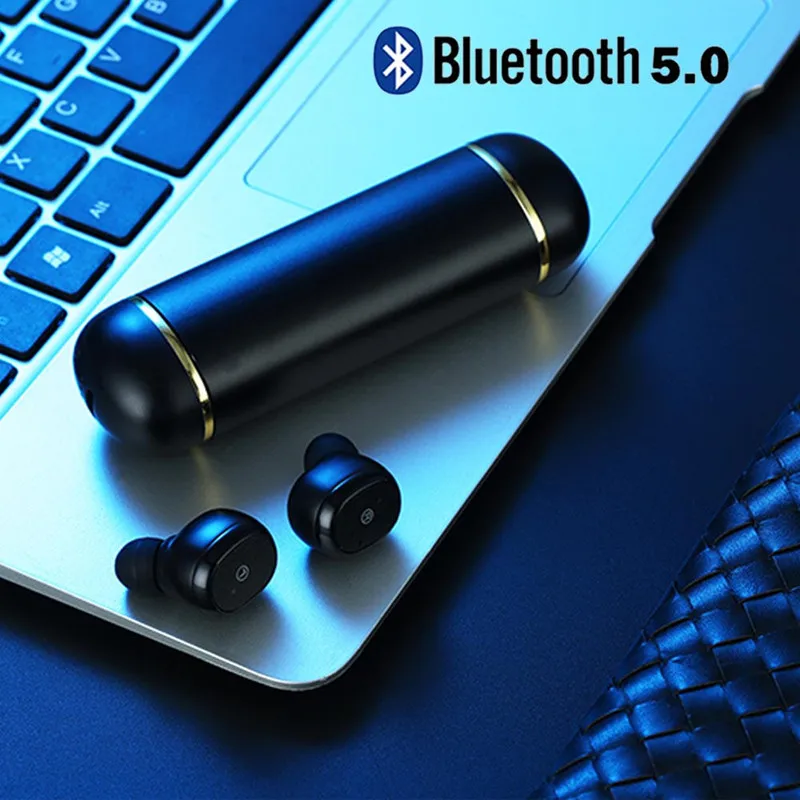 TWS Earbuds T1 Wireless Bluetooth 5.0 Earphone Mini Portable Sports HIFI Headset with Charge Box for all smart phones