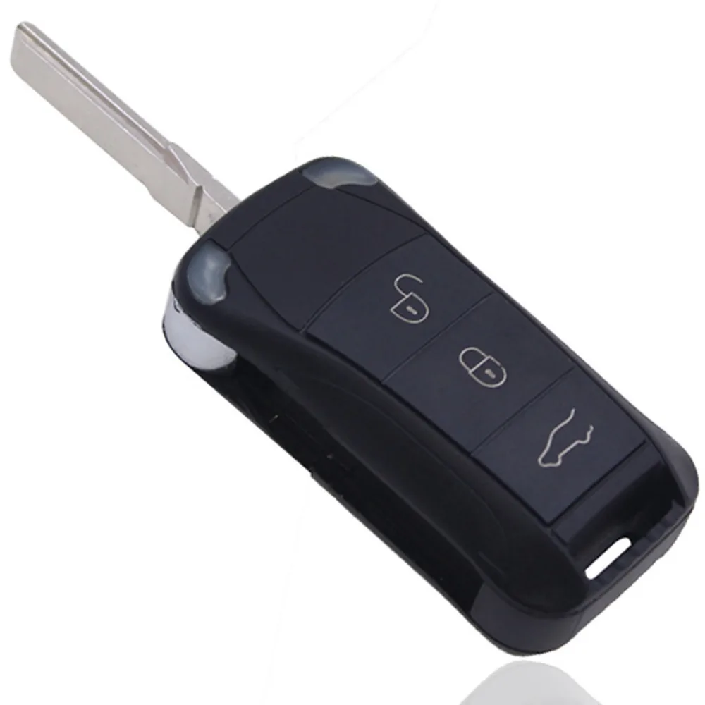 KEYYOU Замена дистанционного Флип Складной Корпус для автомобильного ключа чехол 3 кнопки для Porsche Cayenne 2010 2009 2008 2003 2004 2005 2006 ключ