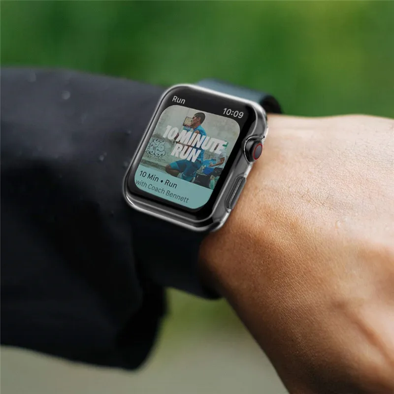 Силиконовый мягкий чехол для Apple Watch series 4 44 мм 40 TPU прозрачный ультратонкий