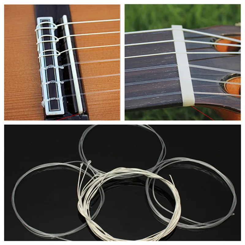 Zebra 6 шт./партия гитарные струны нейлоновые Серебрянные набор супер светильник для акустической гитары Музыкальные инструменты Запчасти Аксессуары