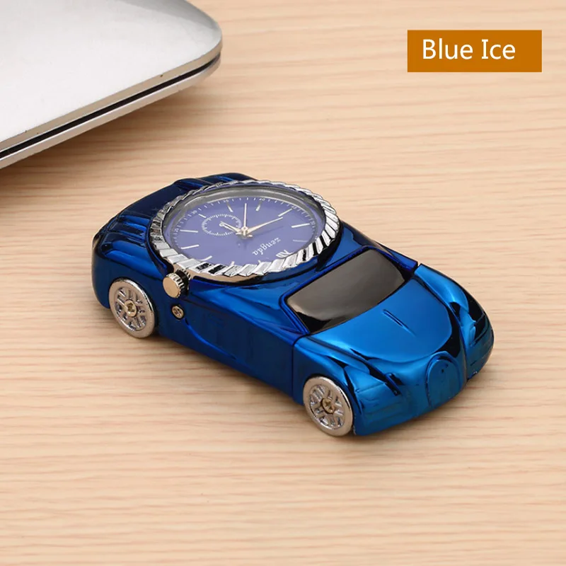 Модный металлический гоночный автомобиль электронная USB Зажигалка часы лак Электрический провод перезаряжаемый ветрозащитный Многофункциональный сигары подарок - Цвет: blue