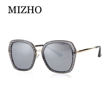 MIZHO блеск вождения тонированные поляризованные солнцезащитные очки для женщин вечерние УФ, Прозрачный блестящий кристалл дизайн женские очки визуальный