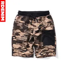 Камуфляж карго-шорты камуфляжные Для мужчин новые мужские шорты в повседневном стиле работы шорты человек коричневый Армия Военные Короткие штаны плюс Размеры# RDGNM