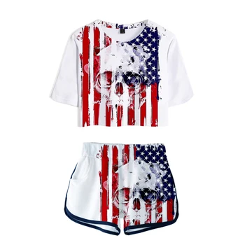 

Independence Day 3D print Summer K-pops Casual Cool Women Two Piece Set Shorts and T-shirts Clothes 2019 Hot Sale K-pops sets