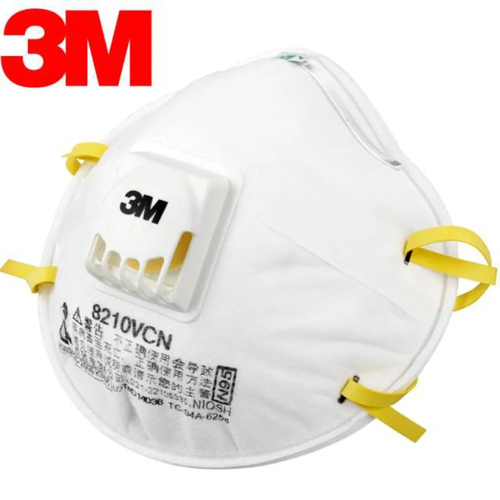 

2Pcs 3M 8210V Respirator Mask Coolflow Valve Particles Respirator Mask PM2.5 Dust Mask N95 Respiratory Protection Mask