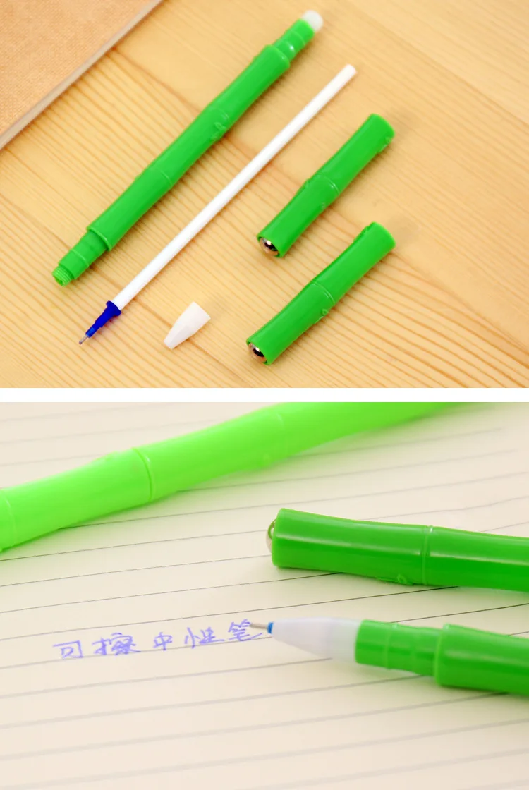 1 шт новый зеленый бамбук Ручка В креативном стиле гелевая ручка для офиса школьный подарок канцелярские ручки E0324