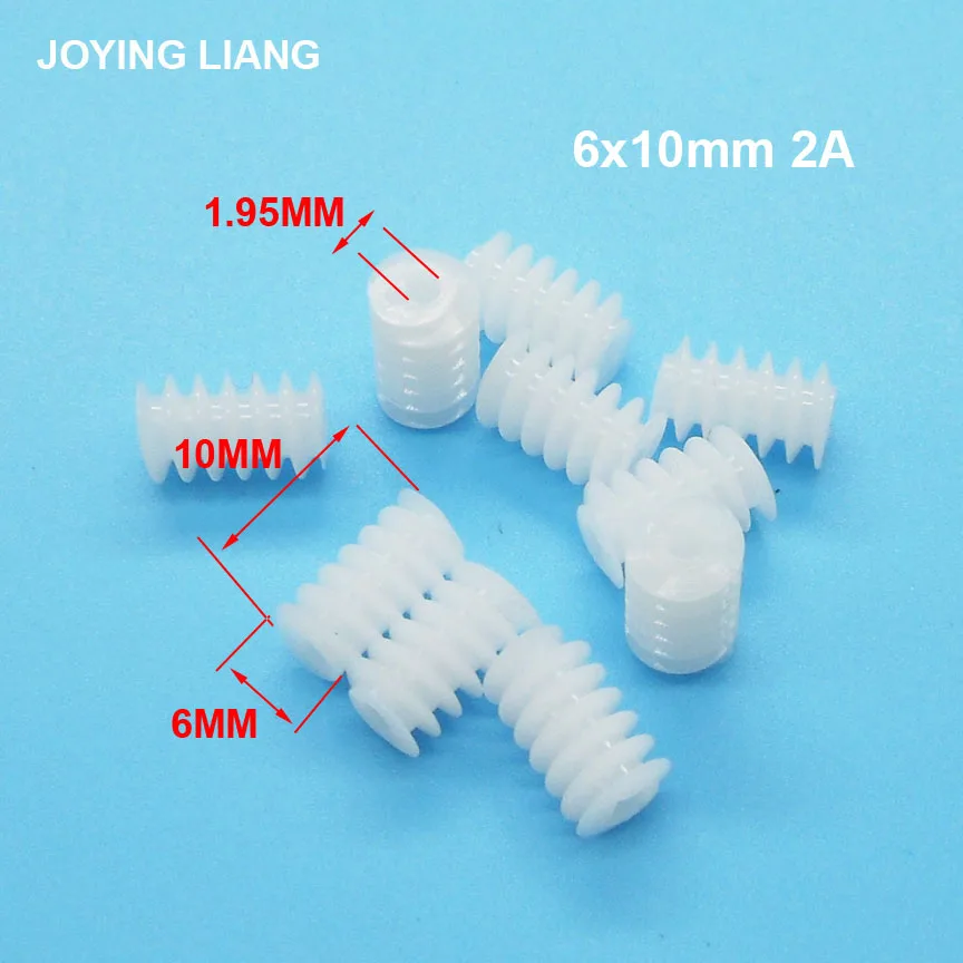 10 piezas de muestra de engranaje de gusano 3,5*5mm 0,3 M/5x5mm 0.8A 0,4 M/ 6x8mm 6x10mm 0,5 M 2A DIY modelos de juguete transmisión engranajes helicoidal