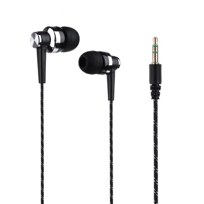 Wired Subwoofer Earphone Braided Rope In-ear Earbuds Noise Isolating Earphone for Phones MP3 MP4 8899
