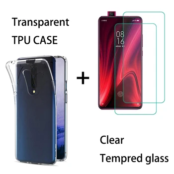 

6.39 inch 2Pack Clear HD Tempered Glass Hardness 9H For Xiaomi Redmi K20/K20 Pro Transparent TPU Case For Xiaomi Mi 9T/9T Pro