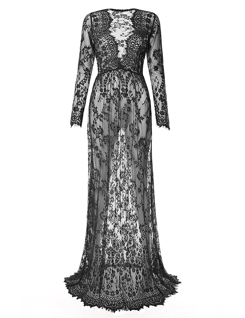 Plus Size Maternity Dresses Photography Props 2018 New Sexy Women Pregnancy Dress For Photo Shoot Lace Fancy Maxi Maternity Gown (2)