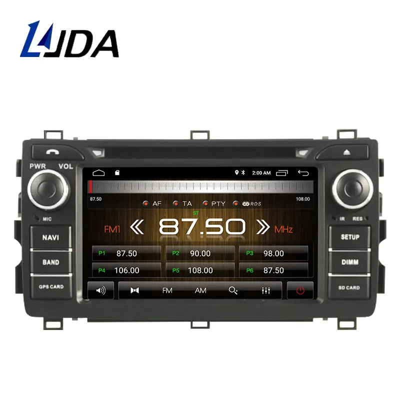 Top LJDA 2 Din Android 9.1 Car DVD Player For Toyota AURIS 2013 2014 2015 Wifi GPS Navigation Radio 2G RAM Stereo Audio Multimedia 3