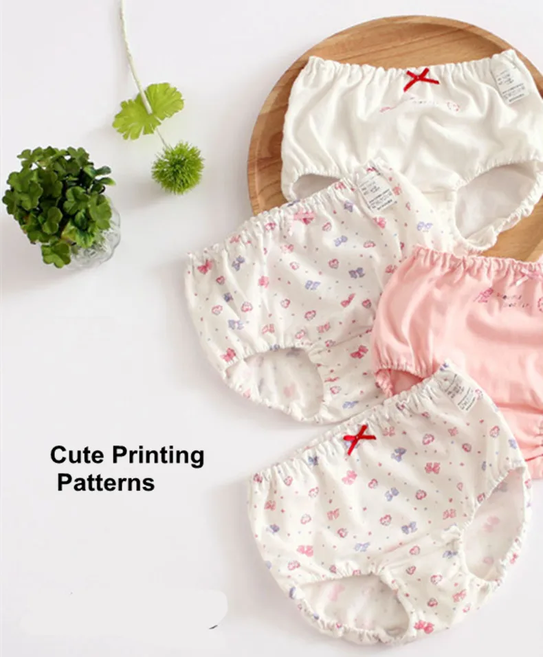 Child Girl Cotton Underwears Briefs 4pcs 14