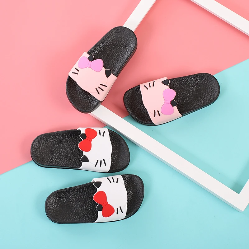 Новые летние детские пляжные направляющие детские модные туфли для девочек для малышей тапочки для принцессы дети мягкие брендовые направляющие кошка розовая обувь