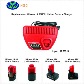 

Mil-CH03.1 Replacement Li-ion Battery Charger Charging for Milwau 10.8V/12V C12B C12BX M12 48-11-2401 48-11-2411 (Input:110V)