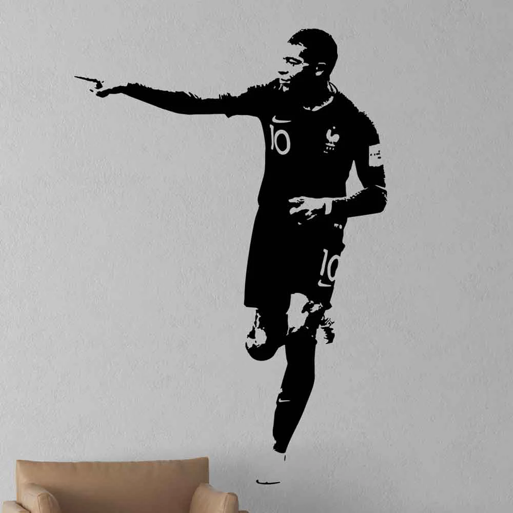 

Football player Kylian Mbapp wall sticker football star sticker children room decoration