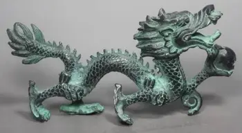 

Crafts statue Metal Crafts Collection Chinese Folk Old Bronze Handwork Dragon Statue halloween