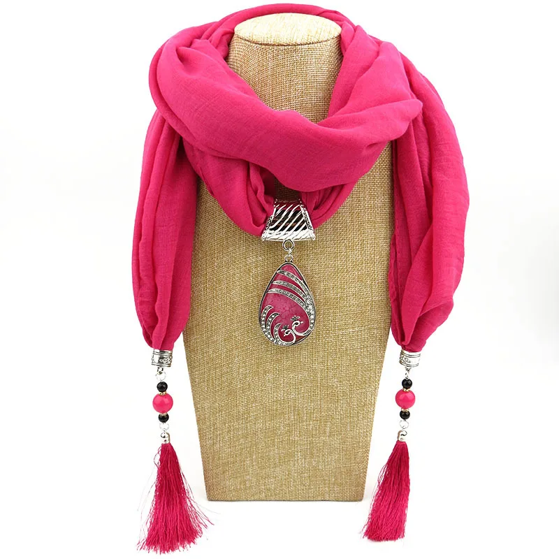 RUNMEIFA Multi-style Декоративные ювелирные изделия ожерелье смола бисер кулон Женские платки фуляр Femme головные шарфы хиджаб, бесплатная доставка