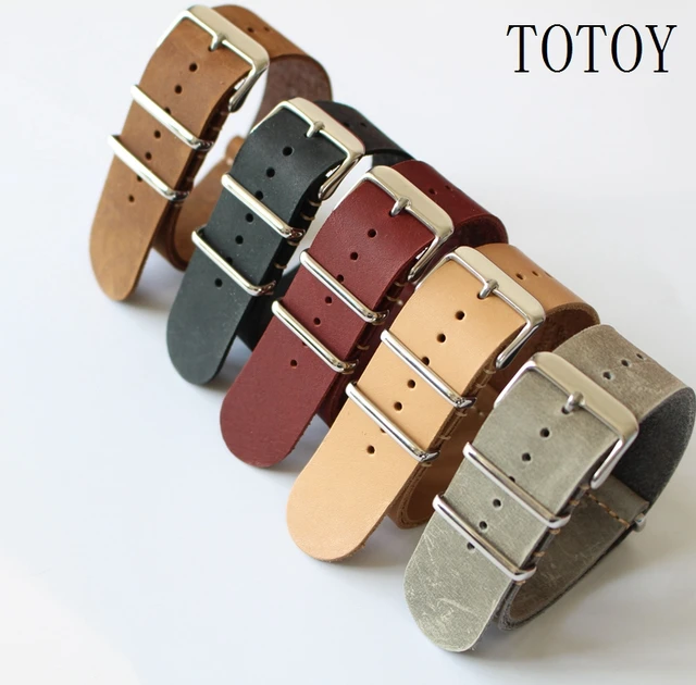 Totoy Handmade Cinturini Nato, G10 Crazy Horse Soldati Cinghia, 20 Mm/22 Mm/24 M Totoy Handmade Cinturini Nato, G10 Crazy Horse Soldati Cinghia, 20 Mm/22 Mm/24 M