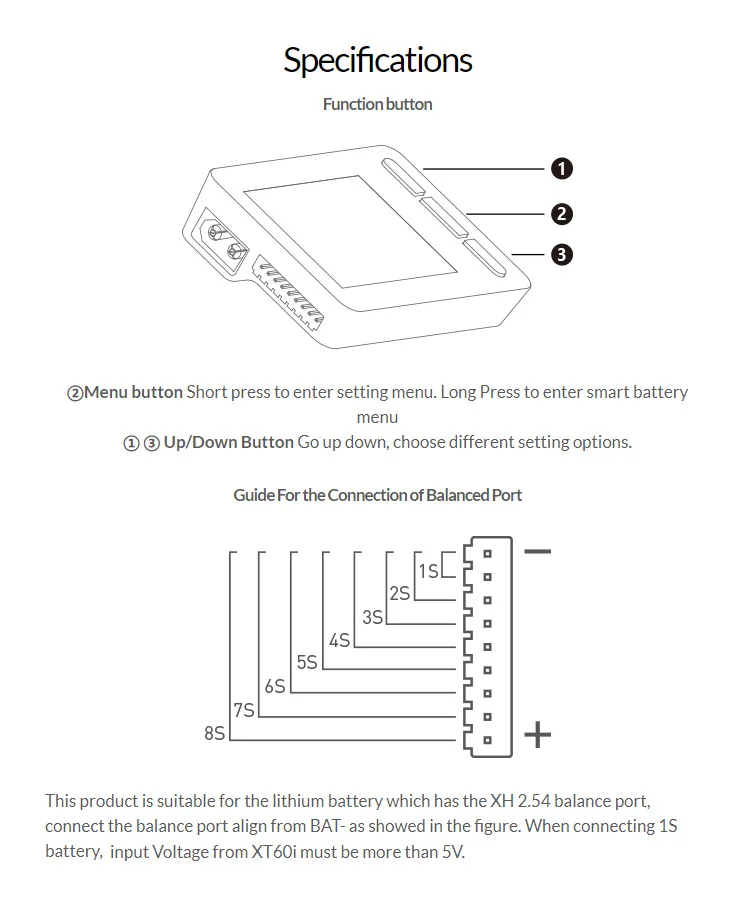 ISDT BG-8S Smart battery Checker Balancer приемник тестер сигнала функция быстрой зарядки