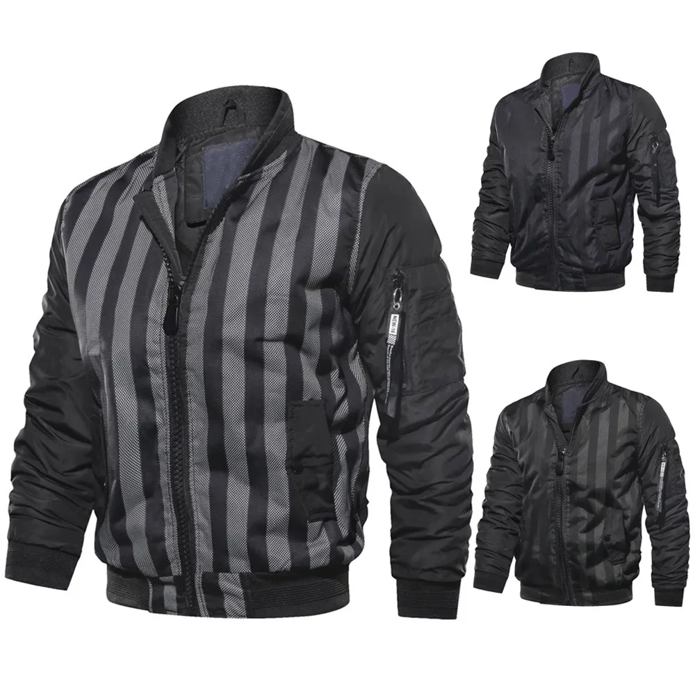 2018 New vetement femme Men's Autumn Winter Casual Long Sleeve Striped Baseball Uniform Flying Jacket jaqueta masculina clothes 2018 New vetement femme Men's Autumn Winter Casual Long Sleeve Striped Baseball Uniform Flying Jacket jaqueta masculina clothes