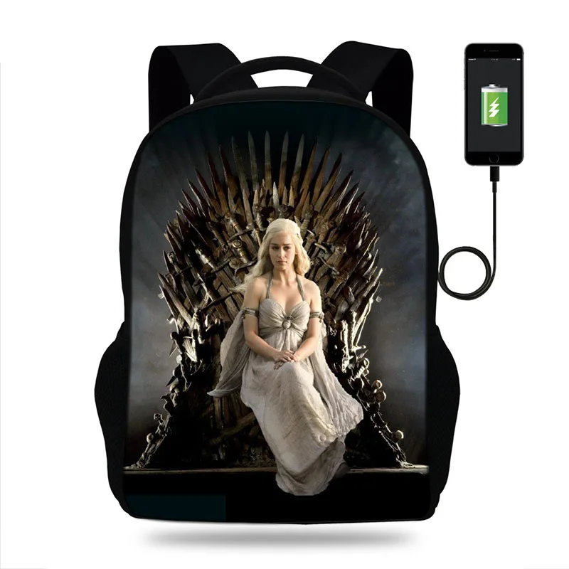 Популярность Khaleesi Daenerys Targaryen рюкзак с изображением Игры престолов Мать дракона