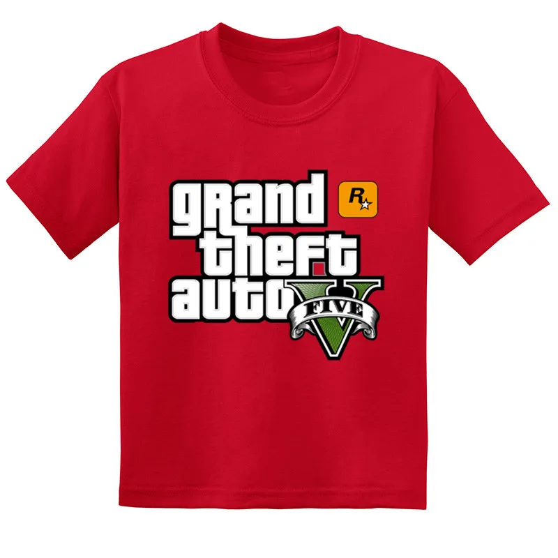 Детская летняя хлопковая одежда для малышей Лидер продаж, GTA Street Fight Long с GTA 5, детские футболки повседневные футболки для мальчиков и девочек