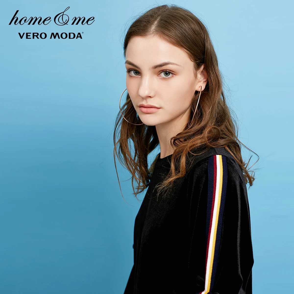 Vero Moda полосатый кружевной бархатный свободный крой Женская одежда для отдыха свитшот-худи | 3181R3506