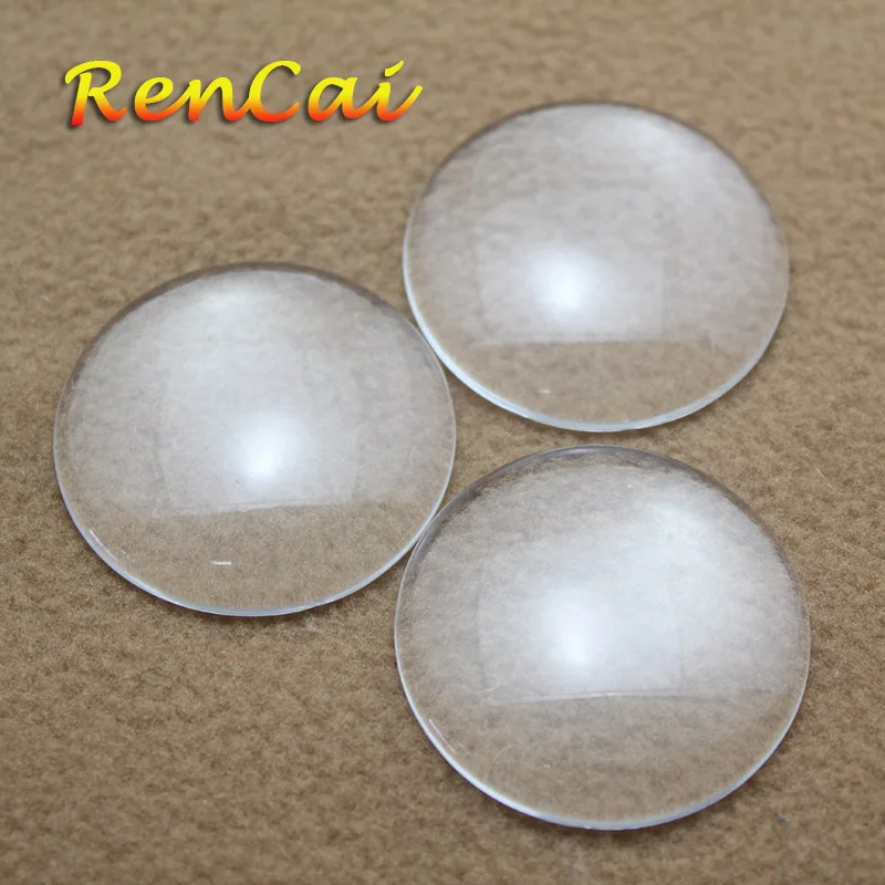 Freeshipping 100pcs Hot 20/25/30/35/38/40/50mm Round Flat Back Transparent Clear Glass Cabochon For DIY Charm Jewelry Making
