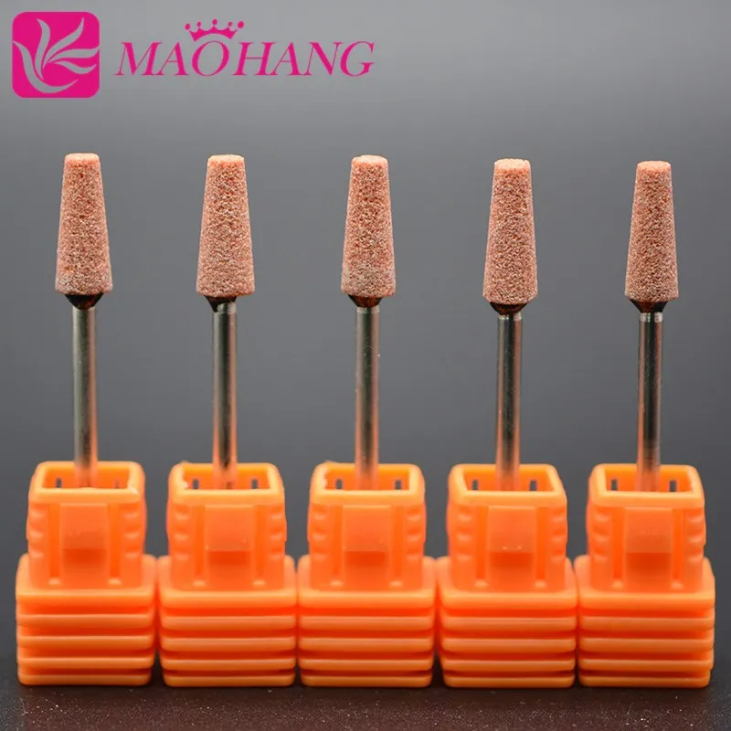 

MAOHANG 5pcs/lot ceramic nail drill bit For electric manicure machine accessories Nail Art Tools Electric Cutter Nail Files