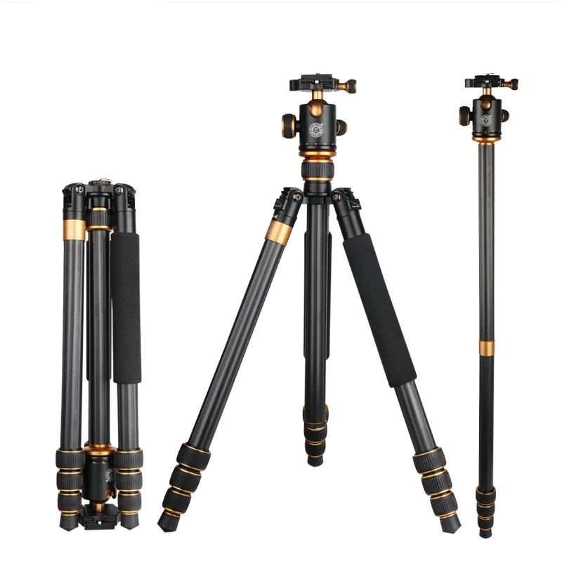 QZSD Q1088C Photographic Carbon Fiber Digital Camera Tripod Lightweight Tripe Panoramic Head Monopod Accessories Tripodes | Электроника