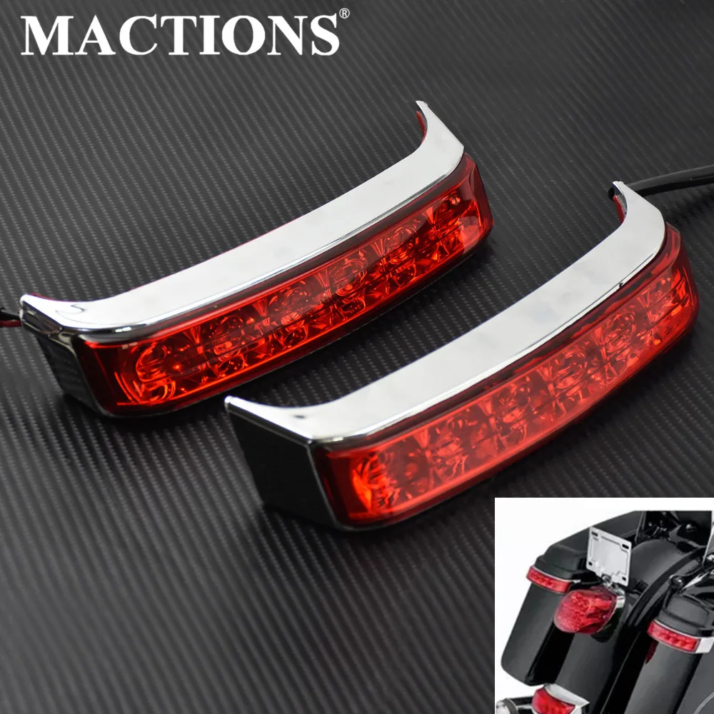 

Rear Saddlebag Luggage Tail Light Motorcycle Turn Lamp Lens Cover Chrome Red Black For Harley Touring Road King FLHR 2014-2019