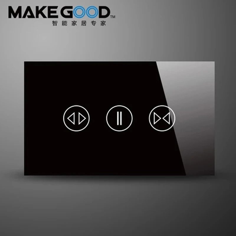 

MakeGood Touch Curtain Switch with 433 MHZ frequency US/AU Standard Smart Home System Wall Switch,with Less than 1000W Motor