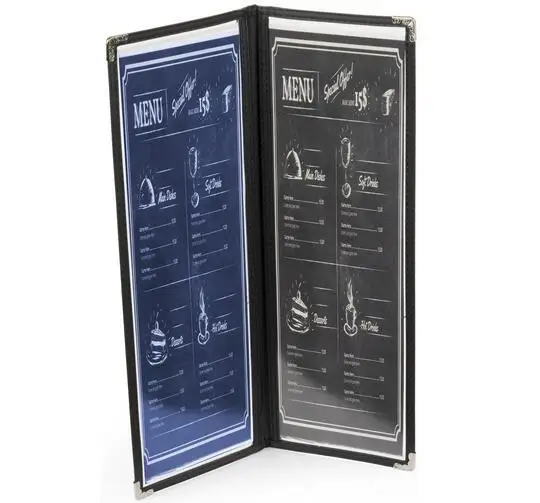 30pcs lot 4 25 14 double side pvc wine list covers menu covers